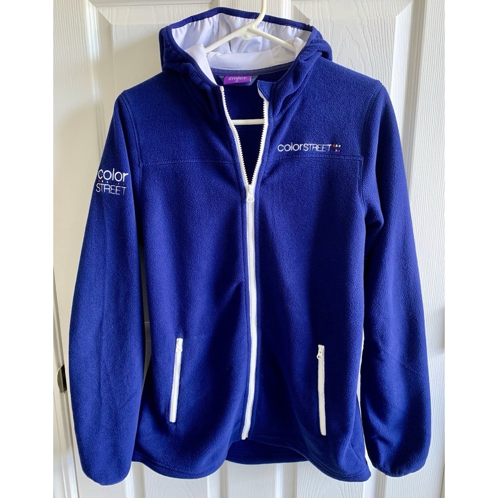 Color Street‎ Women's Fleece Zip-Up Jacket Hoodie – Blue – Size M